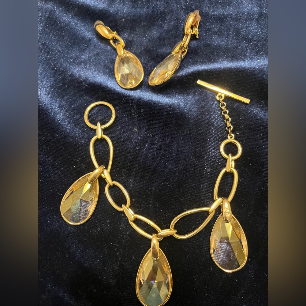 Swarovski Crystal Bracelet and Clip Earrings-Rare! Excellent condition!